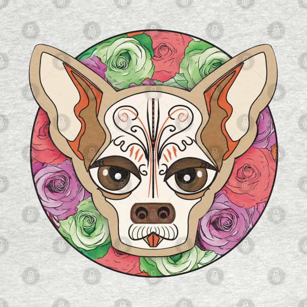 Chihuahua Puppy Dog with Flowers by FlippinTurtles